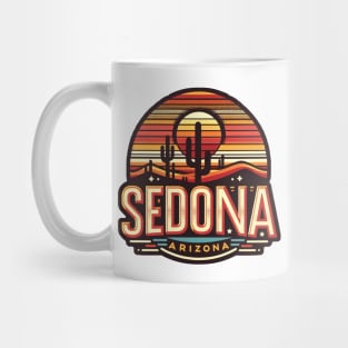 Vintage Sedona Arizona Sunset - Retro Desert Art Mug